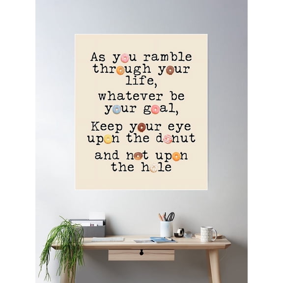Keep Your Eye On The Donut Poster Wall Art, Modern Wall Decor For Living Room Bedroom, 12x18 UNFRAMED