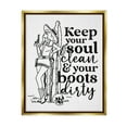 Keep Your Soul Clean Boots Dirty Cowgirl Novelty Graphic Art Metallic