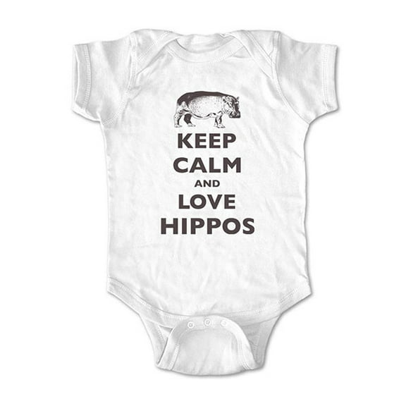 Keep calm and love Hippos - wallsparks cute & funny Brand - baby one piece bodysuit - Great baby shower gift!