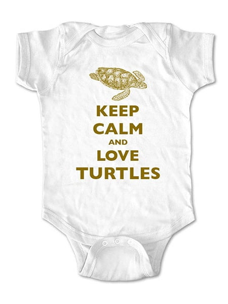 Keep calm and love Turtles - wallsparks cute & funny Brand - baby one piece bodysuit - Great baby shower gift!