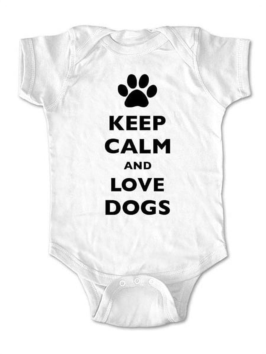 Keep calm and love dogs - wallsparks cute & funny Brand - baby one piece bodysuit - Great baby shower gift!