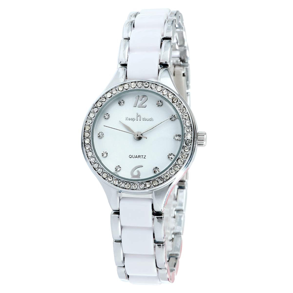 Keep in Touch Two Tone Women s Watches Fashion Luxury Quartz Waterproof Stainless Steel Wristwatch Silver White