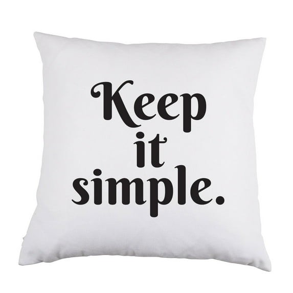 Keep it Simple White Satin Throw Pillow 16 inch Square with Insert Included