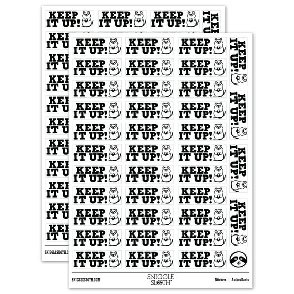 Keep it Up Teacher Student School Sticker Set - White - Gloss Finish - 1.5" Small