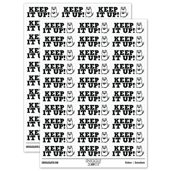 Keep it Up Teacher Student School Sticker Set - White - Gloss Finish - 1.75" Medium
