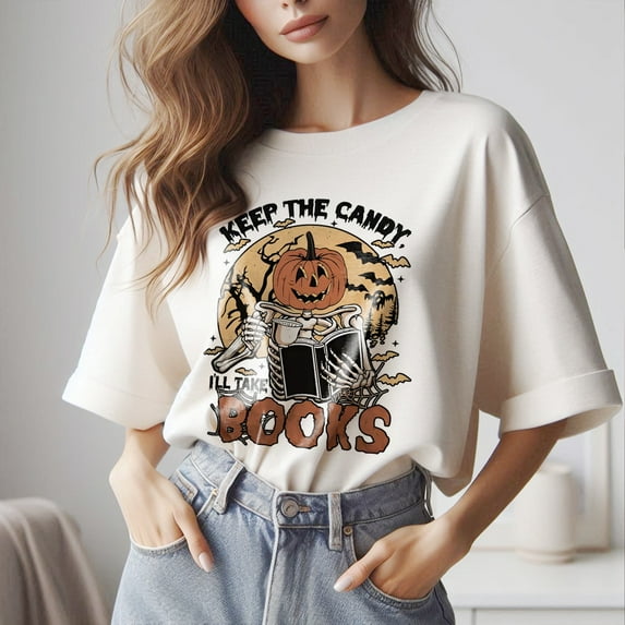 Keep the Candy I'll Take the Books, Halloween Book, Reading Teacher, Fall, Bookworm, Book Lover T-Shirt