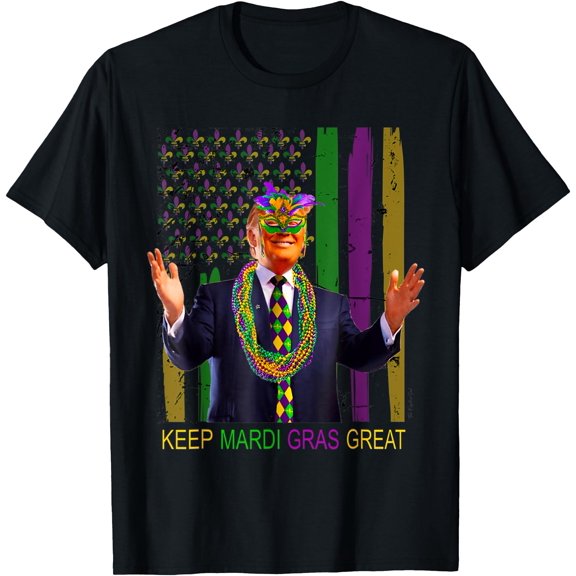 Keep the Party Great Funny 2025 Celebration Flag Tee Mardi Gras Tee, Women’s Shirt, Mardi Gras Gifts