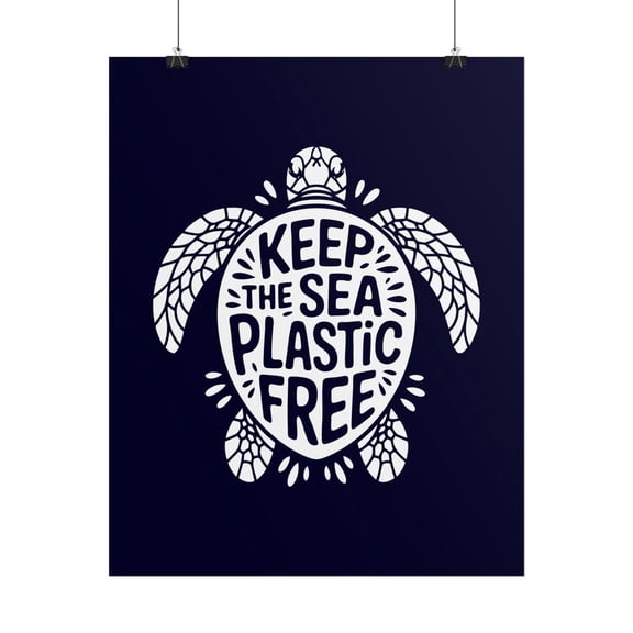 Keep the Sea Plastic Free Turtle Ocean Conservation Wall Art Print Unframed Paper Print