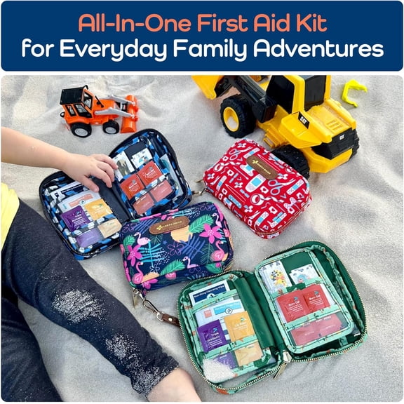 KeepGoing Travel First Aid Kit for Kids 130 Pc. TSA-Approved with Latex- Bandages