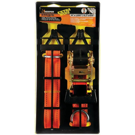 Keeper 05524 Ratchet Tie Down, 1000 lb, 14 ft L x 1-1/2 in W