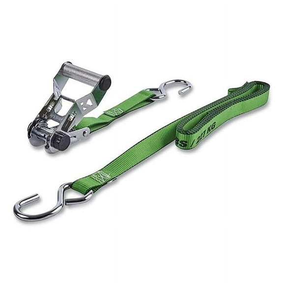 Keeper 130-85426 14 ft. x 1 in. S-Hooks Chrome Ratchet Tie Down, Green - Pack of 8