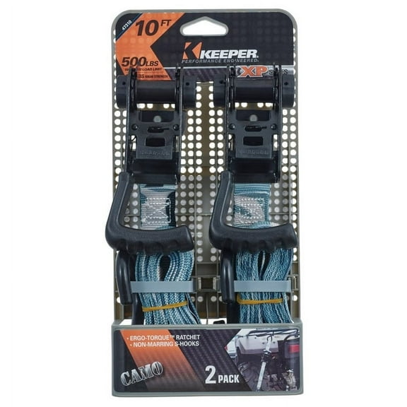 Keeper 47310 Ratchet Tie Down Strap, Camouflage, 10' L