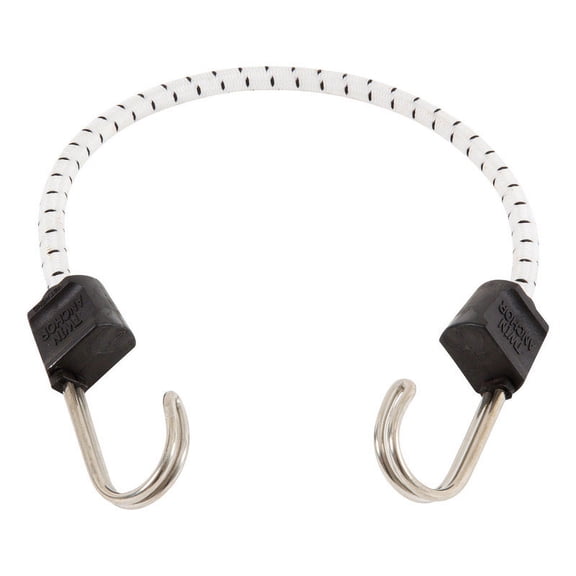 Keeper 8866212 18 in. Marine Twin Anchor Bungee Cord, White & Black - Pack of 10