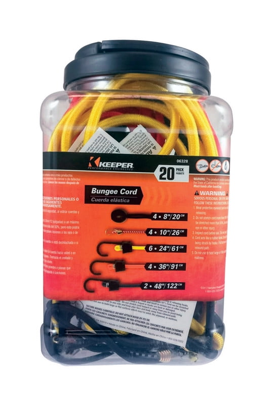 Keeper 8895641 Bungee Cord Set, Assorted - 20 per Case, Pack of 4