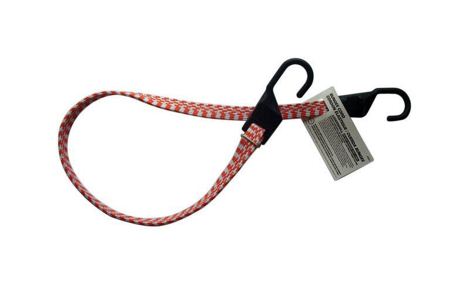Keeper Corporation Flat Bungee Cord 54 In. L Orange, White Peggable Clamshell