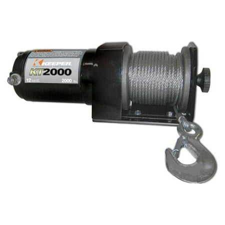 Keeper KT2000 Electric Winch 1.2 Horsepower 2000 Pound ATV with 50 Foot Cable