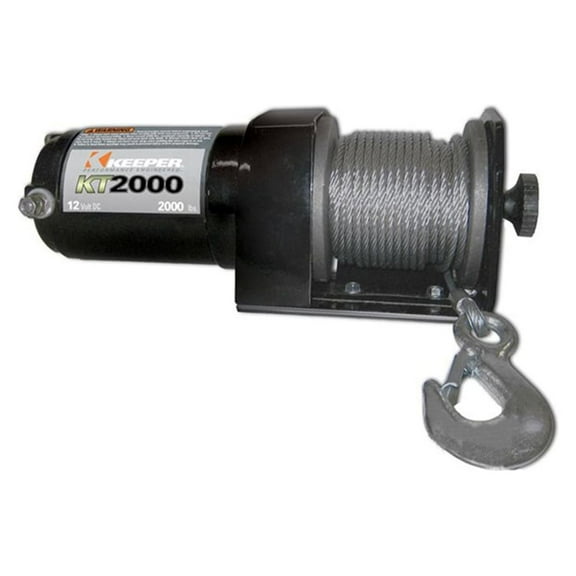 Keeper KT2000 Electric Winch 1.2 Horsepower 2000 Pound ATV with 50 Foot Cable