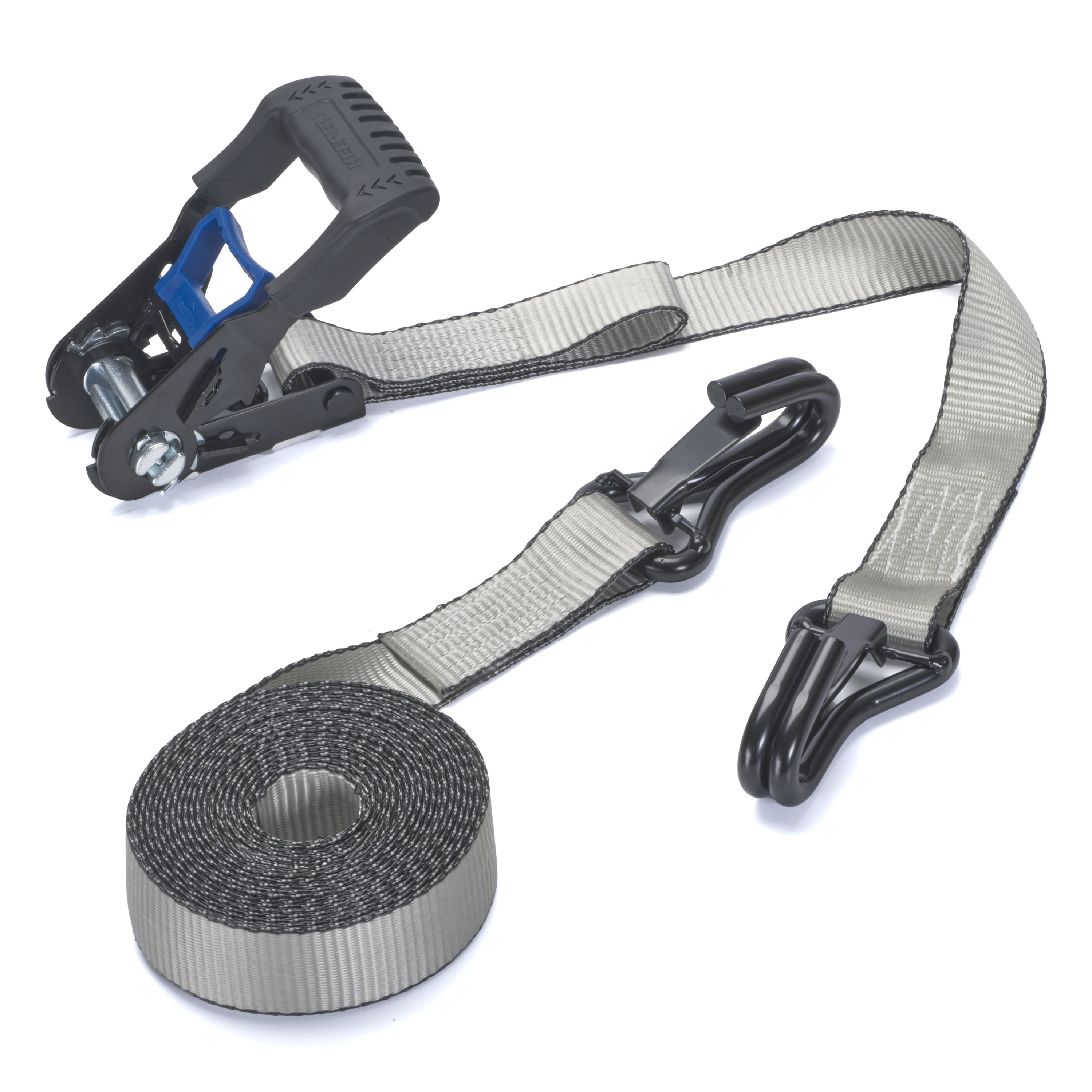 Keeper KwikFeed 1.5" x 16" Ratchet Tie Down Strap with JJ-Hooks, 2-pack
