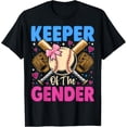 thumbnail image 1 of Keeper Of The Gender Baseball or Bows Gender Reveal Party T-Shirt, 1 of 4