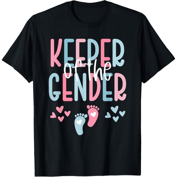 Keeper Of The Gender Reveal Announcement Baby Shower party T-Shirt