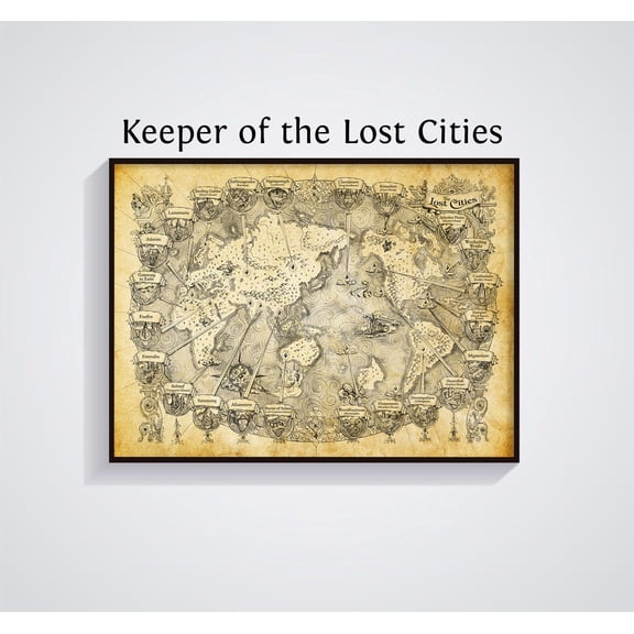 Keeper Of The Lost Cities Map Print, Fantasy Book Poster, Unframed Paper Poster 8x10in