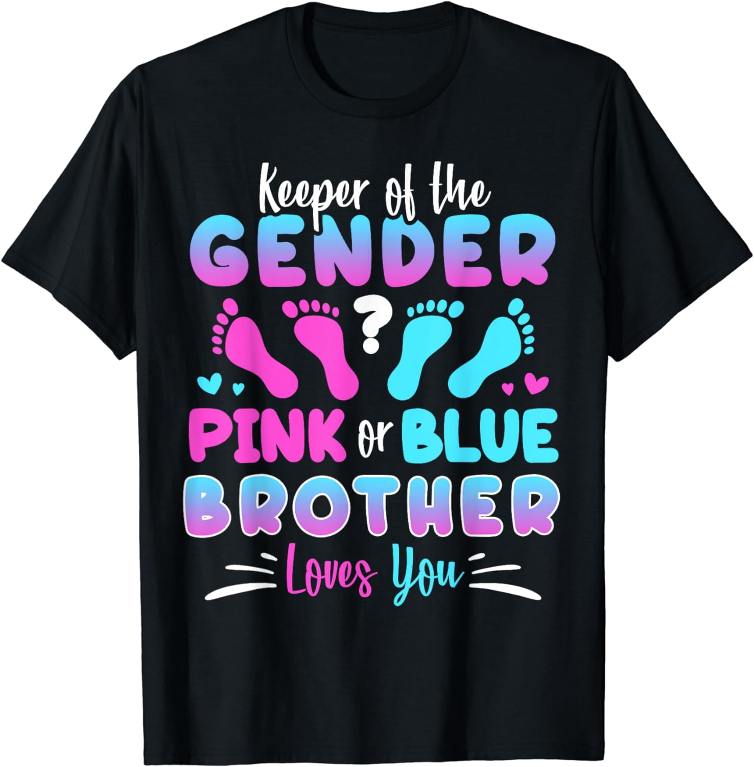 "Pink Or Blue Brother Loves You" Dog Shirt - Black, Large, 100% Cotton For Medium Breeds