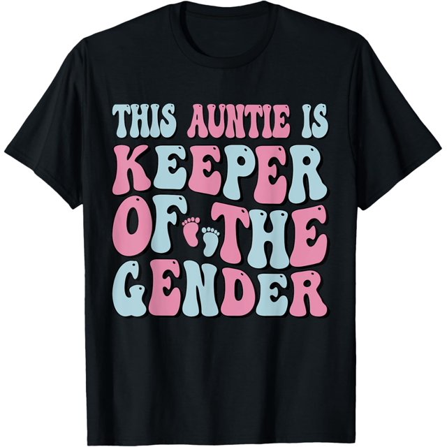 Keeper of the Gender Auntie Gender Reveal Auntie Baby Shower TShirt