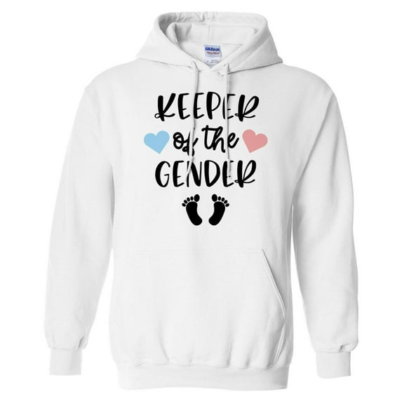 Keeper of the Gender Hoodie Sweatshirt Unisex Large White