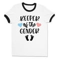 thumbnail image 1 of Keeper of the Gender Ringer Tee Shirt Unisex Large White/Black, 1 of 5