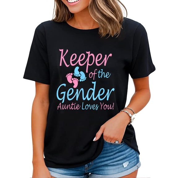 Keeper of the Gender T Shirt, Gender Reveal T-Shirt Black X-Large