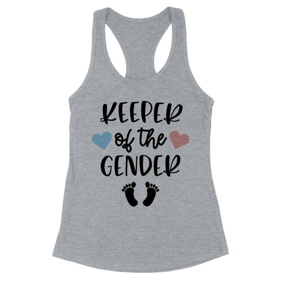 Keeper of the Gender Tank Top Fitted Racerback Women's Large Heather Grey