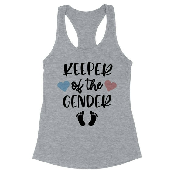Keeper of the Gender Tank Top Fitted Racerback Women's Small Heather Grey