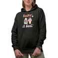 thumbnail image 1 of Keepin It Cool, Retro Ice Cream Art Merch Gift, Black Hooded Sweatshirt or Hoodie, Small, 1 of 5