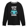 thumbnail image 1 of Keepin It Old School Boombox  - Kids Long Sleeve Tee, 1 of 5