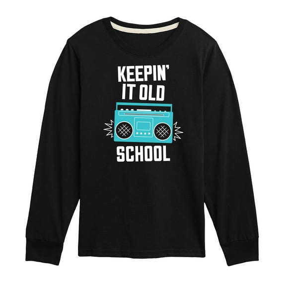 Keepin It Old School Boombox - Kids Long Sleeve Tee