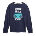 thumbnail image 1 of Keepin It Old School Boombox  - Kids Long Sleeve Tee, 1 of 5