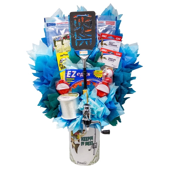 Powers Handmade Gifts Hobby Gear Gift Basket Fishing Theme Unisex Multicolor
