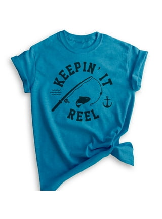 Kids Keepin' It Reel Shirt, Youth Kids Boy Girl T-Shirt, Fishing Shirt, Fish  Pun Shirt, Dark Heather Gray, Small 
