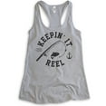 thumbnail image 1 of Keepin' It Reel Tank Top, Ladies Racerback Tank Top, Fishing Tank, Fish Pun Tank, Fisherman Tank, Heather Gray, Small, 1 of 3