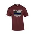 thumbnail image 1 of Keeping America Safe Blue Line American Flag Short Sleeve T-shirt-Maroon-Small, 1 of 4