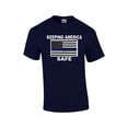 thumbnail image 1 of Keeping America Safe Blue Line American Flag Short Sleeve T-shirt-Navy-XL, 1 of 4
