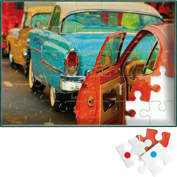 Keeping Busy Dementia Puzzle - 35 pcs Color Coded for Multiple Levels, Hot Rod Show