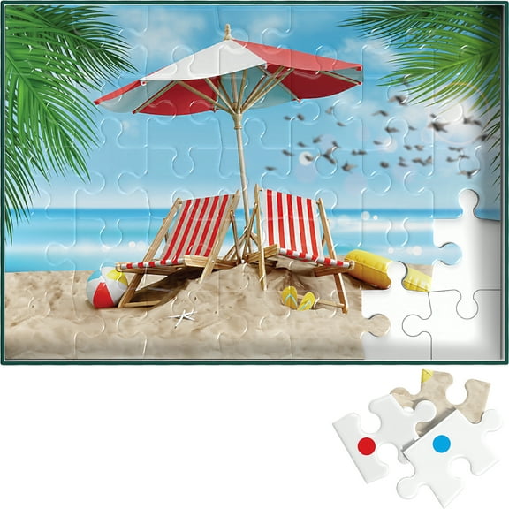 Keeping Busy Dementia Puzzle - 35 pcs Color Coded for Multiple Levels, The Beachfront
