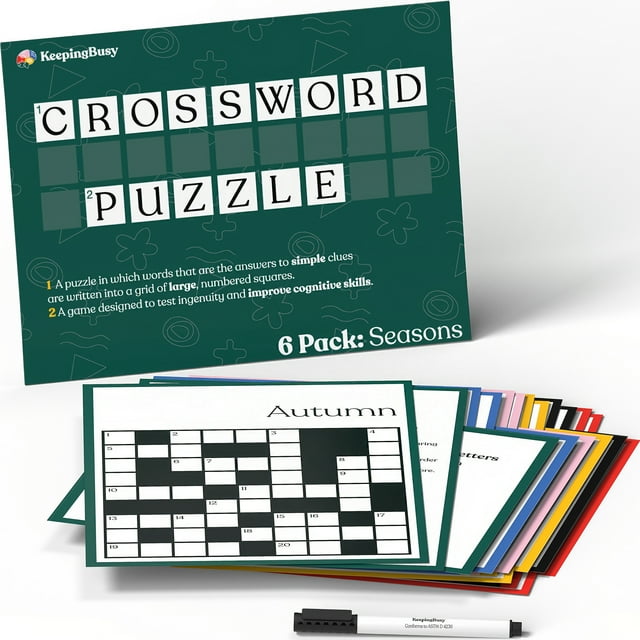 Keeping Busy Large Print Crossword Puzzles for Seniors Dementia