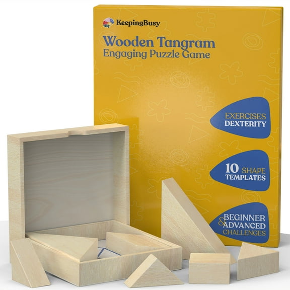 Keeping Busy Tangram Game  Dementia Activities for Seniors - Easy Puzzle Board Games  Matching Activity with Puzzle Templates - Cognitive Game for Elderly