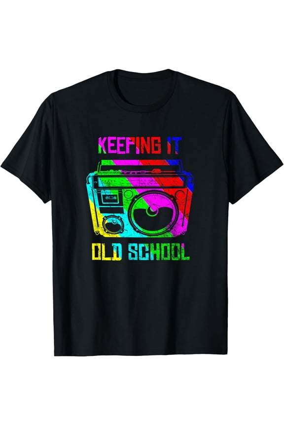 Keeping It Old School 80s 90s portable stereo Retro Music T-Shirt