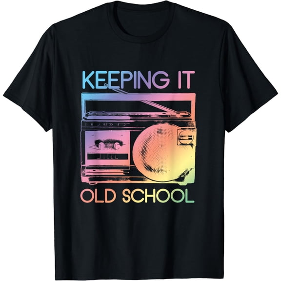Keeping It Old School Retro 80s 90s Boombox Music T-Shirt
