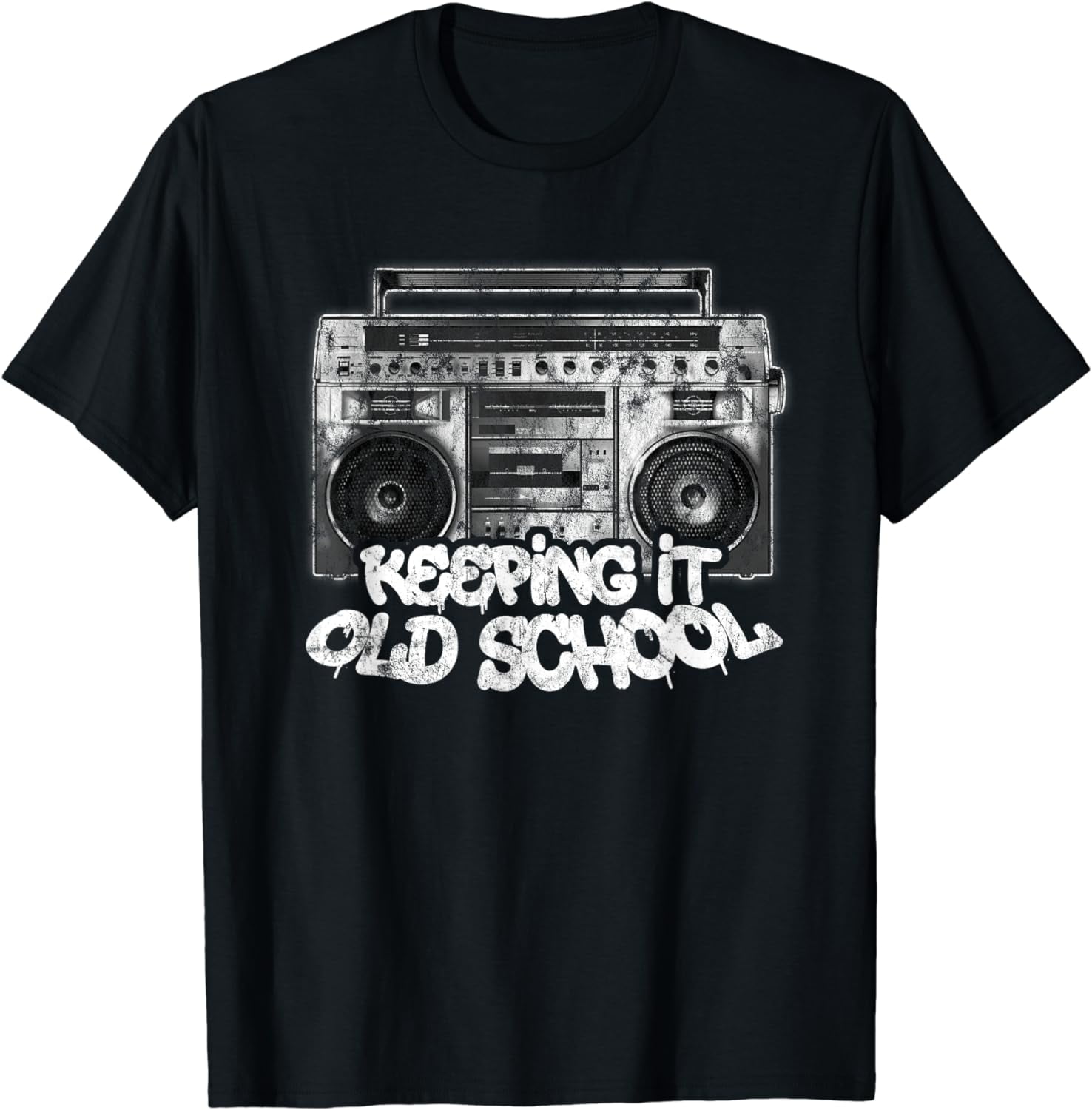 Keeping It Old School - Vintage Boombox Graffiti T-Shirt - Walmart.com