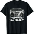 thumbnail image 1 of Keeping It Old School - Vintage Boombox Graffiti T-Shirt, 1 of 4