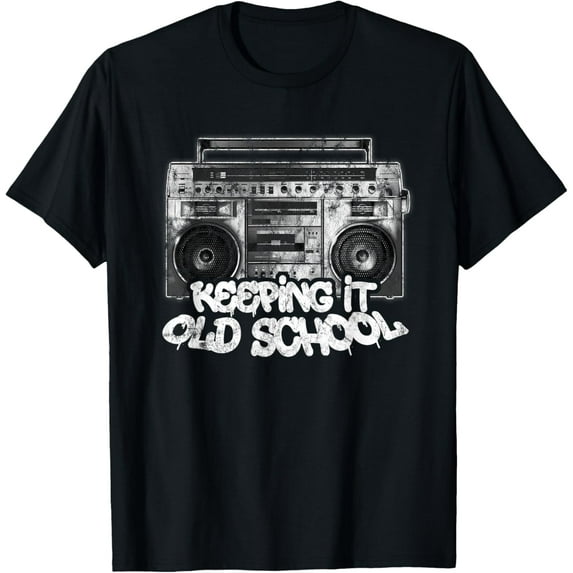 Keeping It Old School - Vintage Boombox Graffiti T-Shirt